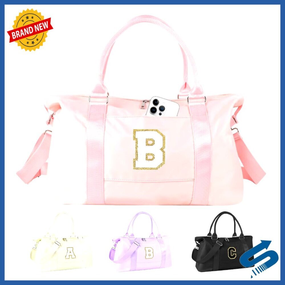 Personalized Monogram Duffel Bag, Travel Gym Carry-On with Pockets, Adjustable